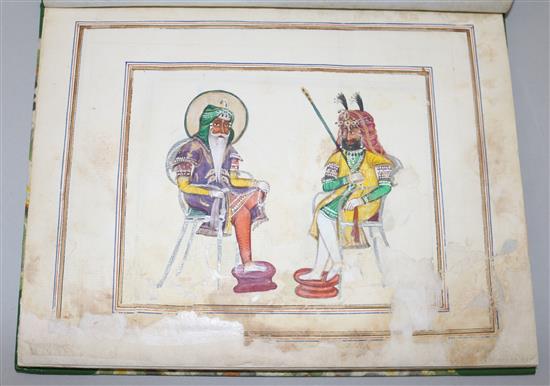 A mid 19th century album of sixty one Indian gouaches,